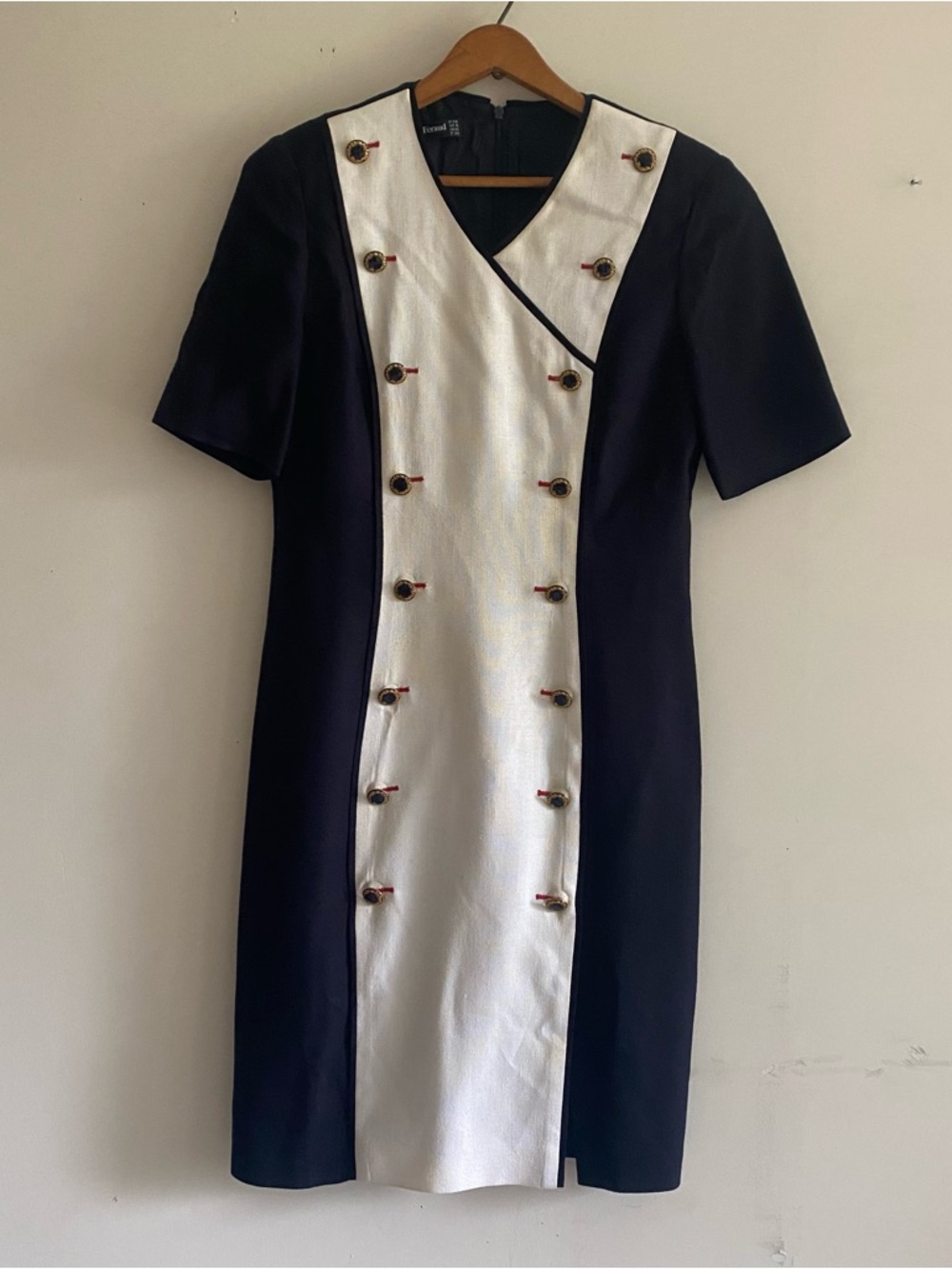 Vintage Louis Feraud Double-Breasted Midi Shift Dress